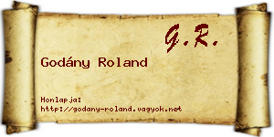 Godány Roland névjegykártya